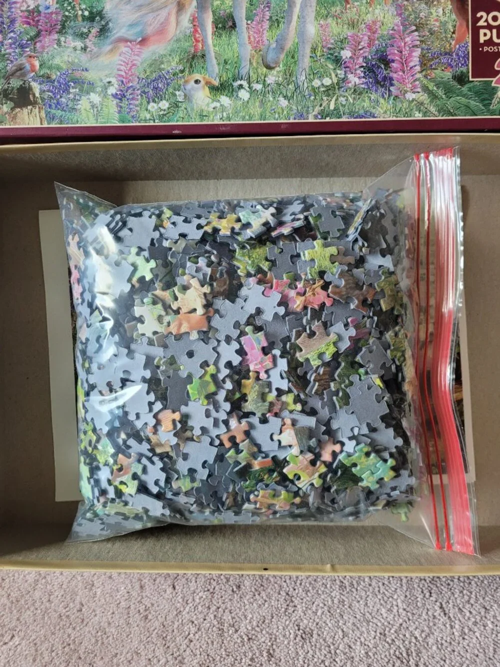Cobble Hill 2000 Piece Random Cut Puzzle Unicorn and Friends By David Penfound